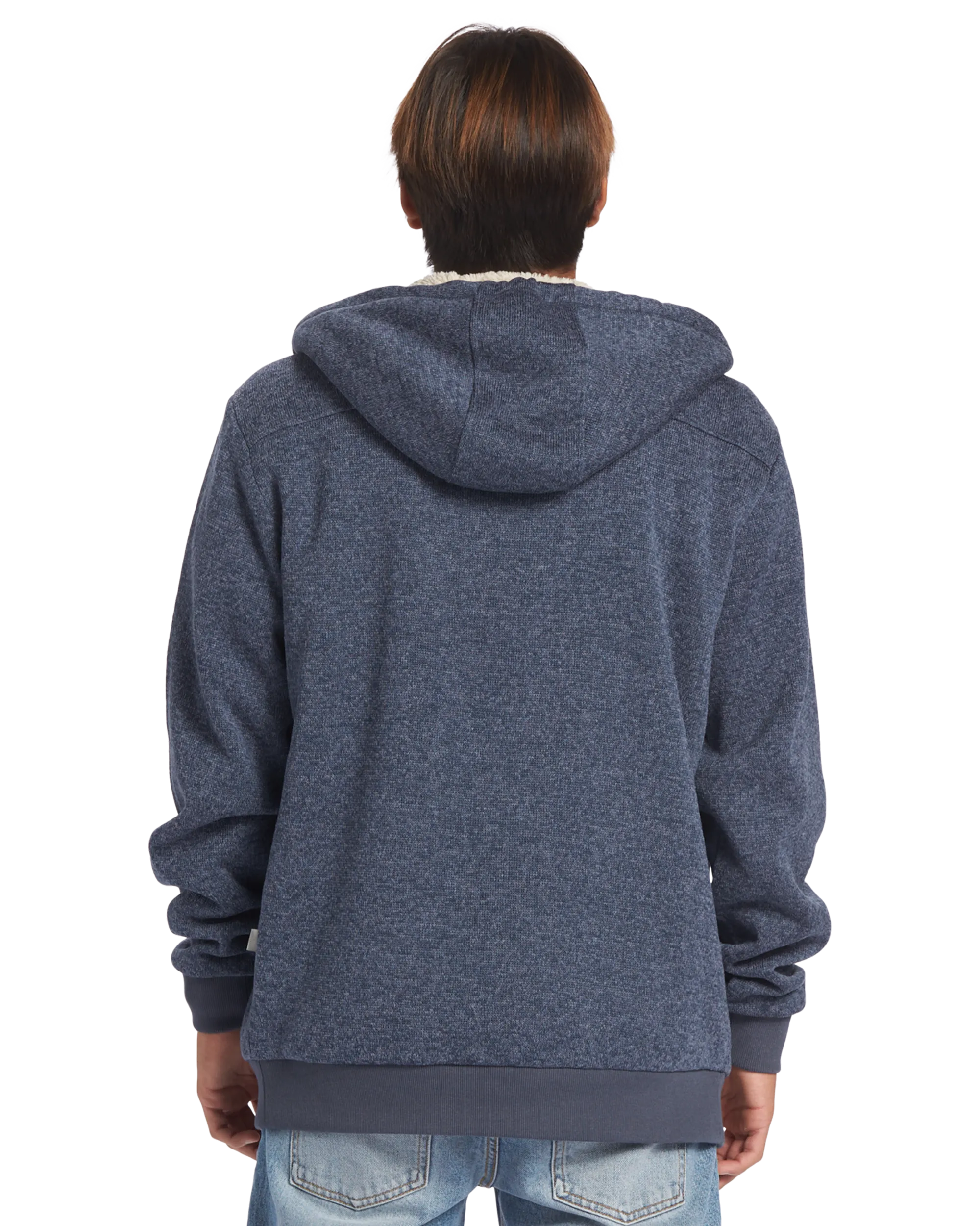 Keller Sherpa Hoodie in Navy Blazer Heather