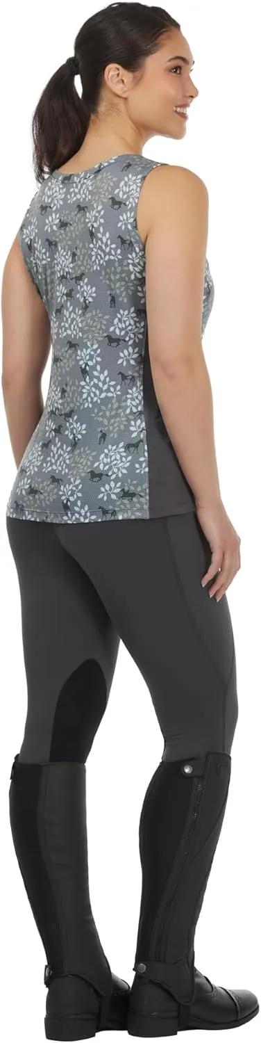 Kerrits Women's Breeze Ice Fil Equestrian Tank Top  Ultra-Lightweight, Cooling Horse Print Shirt, Great for Summer
