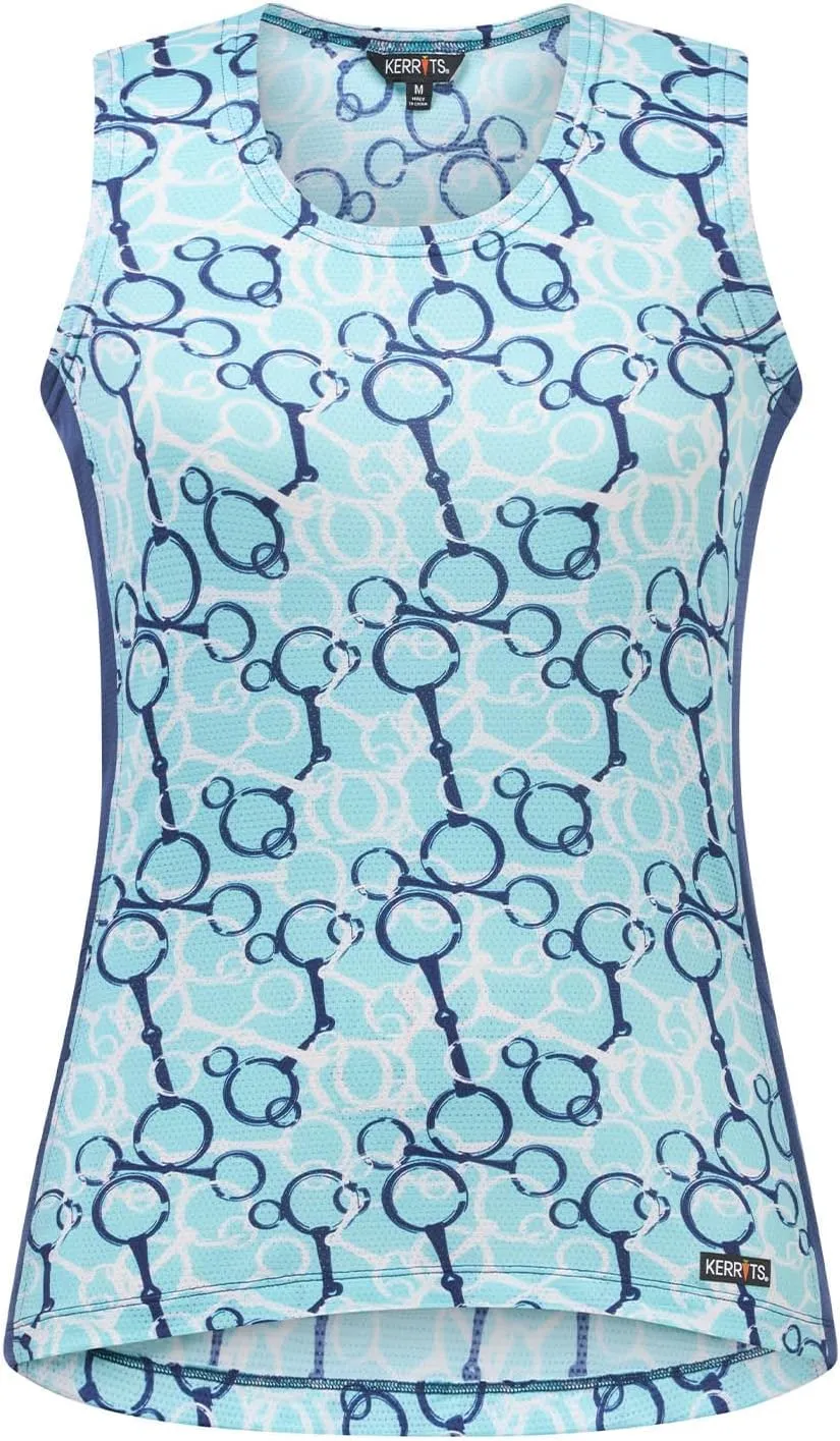 Kerrits Women's Breeze Ice Fil Equestrian Tank Top  Ultra-Lightweight, Cooling Horse Print Shirt, Great for Summer