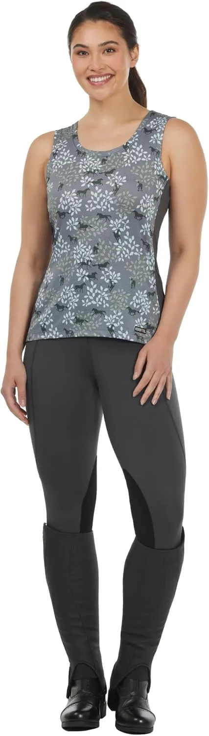 Kerrits Women's Breeze Ice Fil Equestrian Tank Top  Ultra-Lightweight, Cooling Horse Print Shirt, Great for Summer