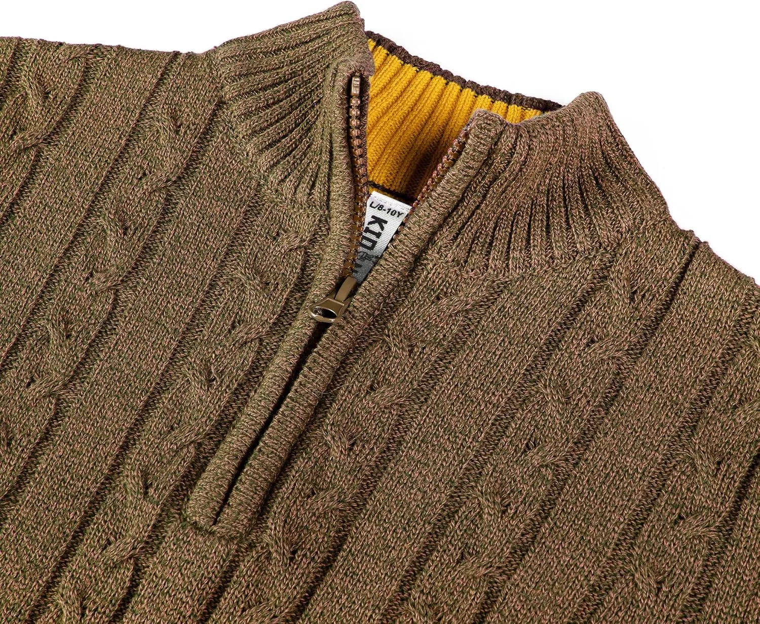 Kid Nation Boys Sweater 100% Cotton Quarter Zip Sweater Kids Cable Knit Casual Pullover (Previously Amazon Essentials)