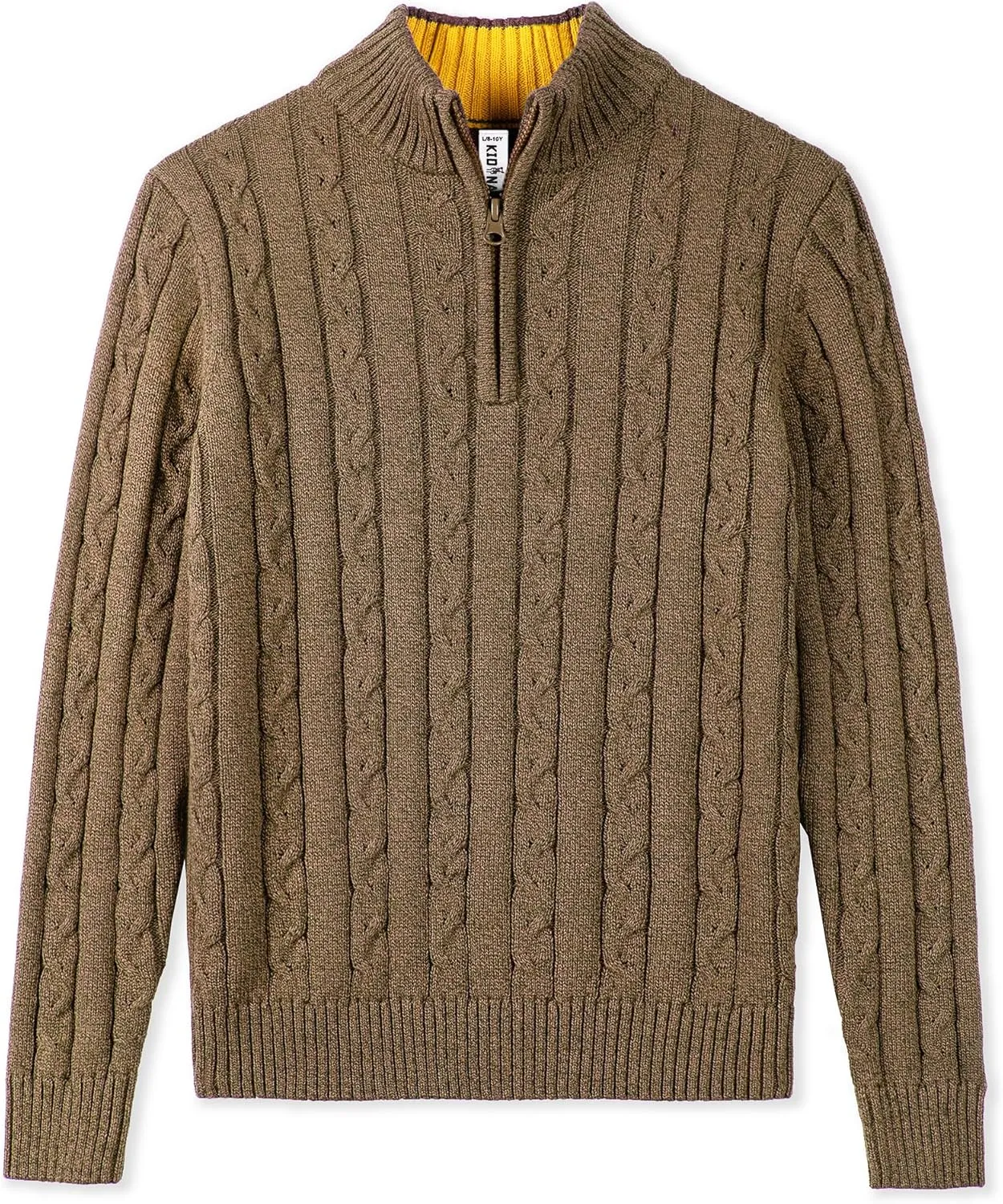 Kid Nation Boys Sweater 100% Cotton Quarter Zip Sweater Kids Cable Knit Casual Pullover (Previously Amazon Essentials)