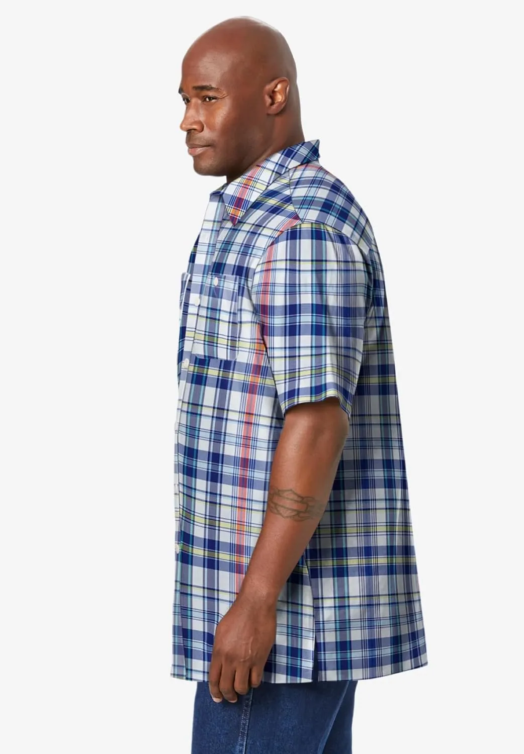 KingSize Men's Big & Tall Short-Sleeve Linen Shirt