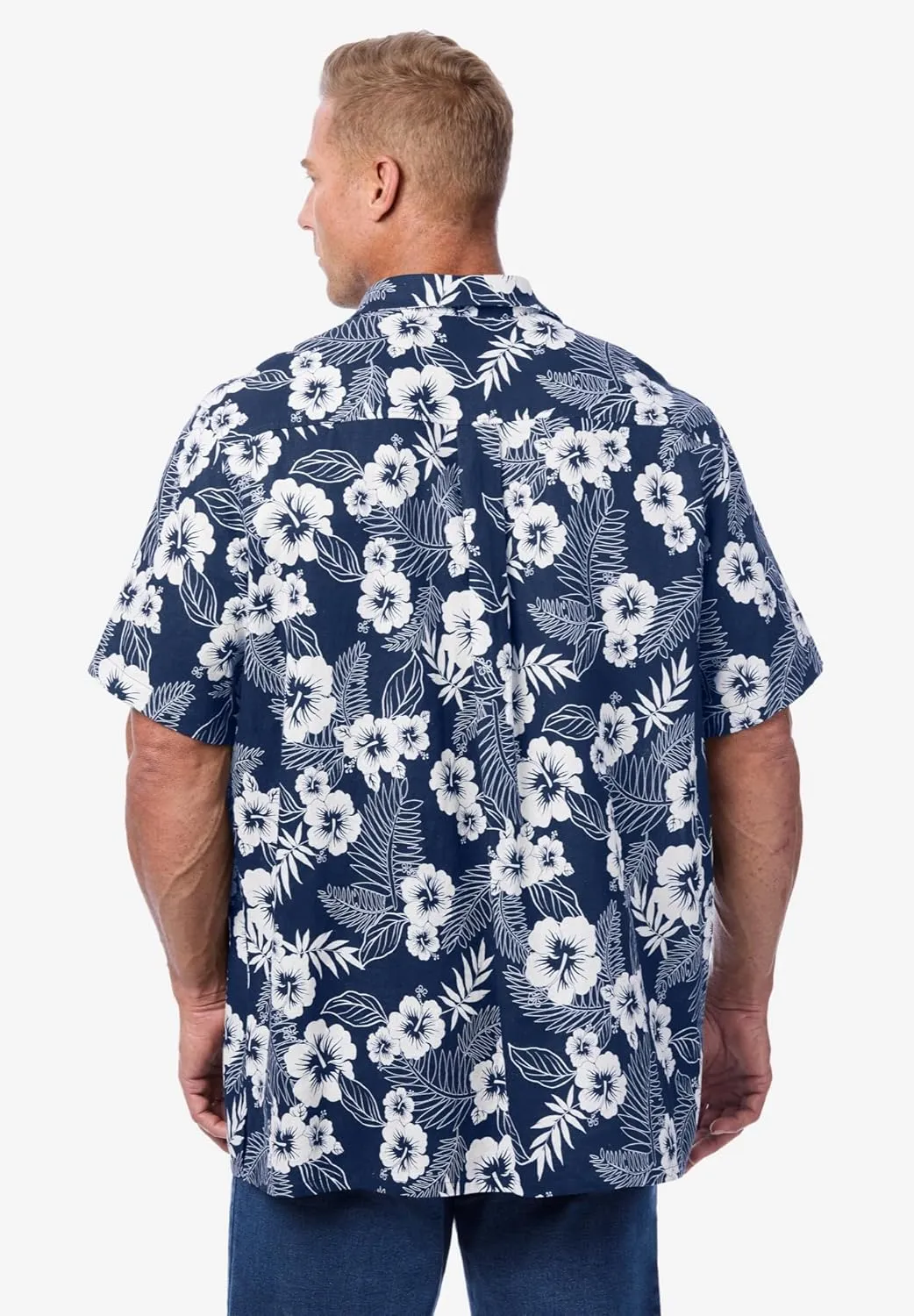KingSize Men's Big & Tall Short-Sleeve Linen Shirt