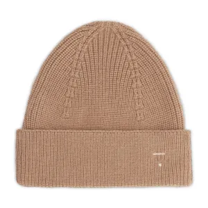 Knitted Beanie, Biscuit
