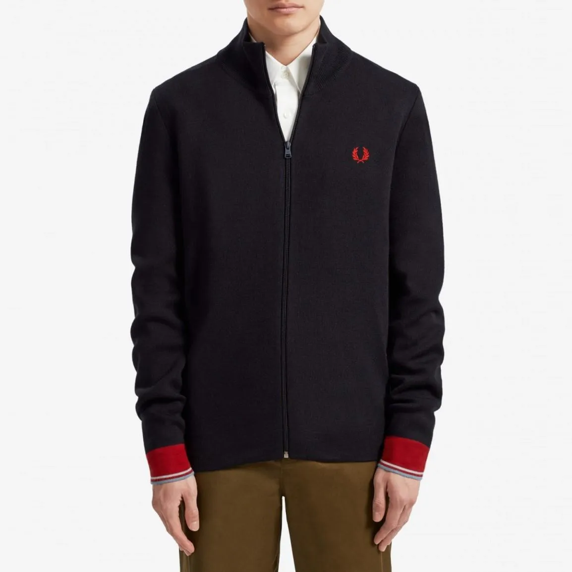 Knitted Track Jacket (Navy)