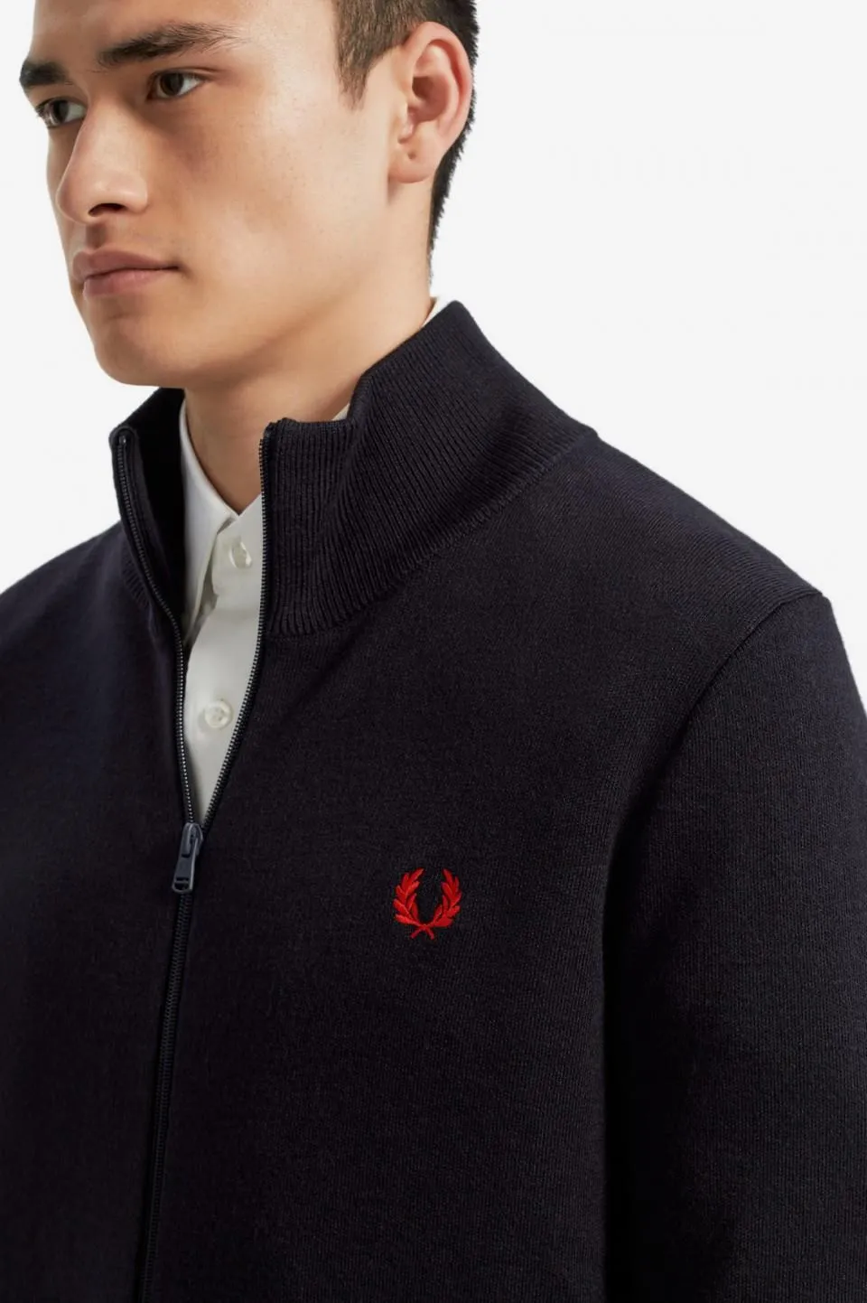 Knitted Track Jacket (Navy)