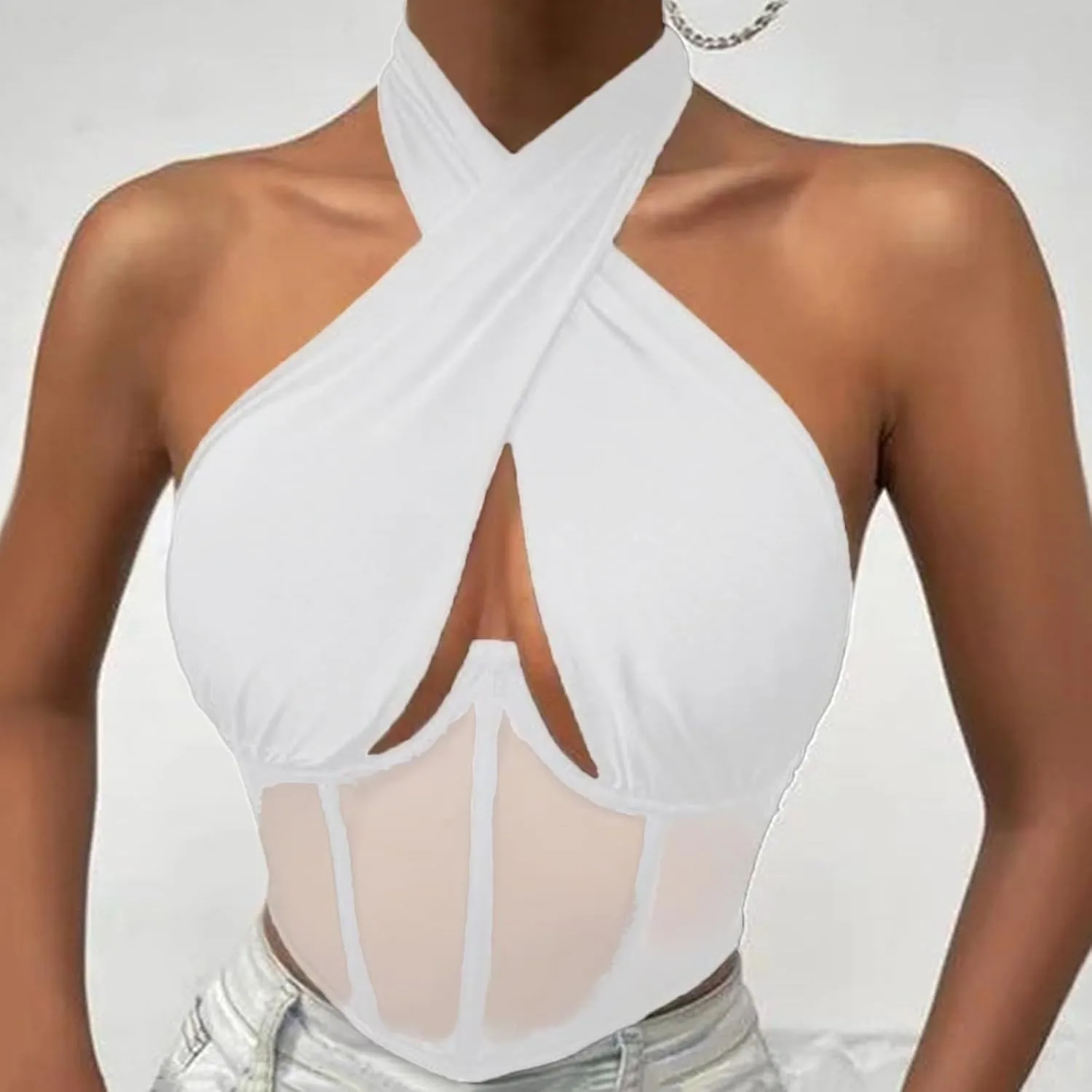 Lace Tank Top Women Sleeveless Oversized Hot Camisole Fashion Baggy Summer Cutout Cami Girlfriend Business Singlet