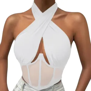 Lace Tank Top Women Sleeveless Oversized Hot Camisole Fashion Baggy Summer Cutout Cami Girlfriend Business Singlet