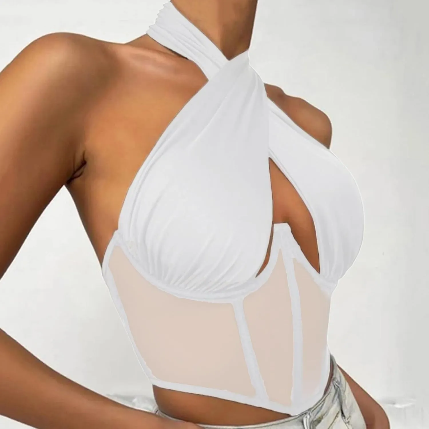 Lace Tank Top Women Sleeveless Oversized Hot Camisole Fashion Baggy Summer Cutout Cami Girlfriend Business Singlet