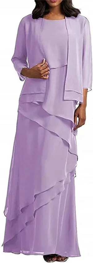 Ladies Bridal Ball Gown Wedding Chiffon Beaded Evening Dress Lilac US2