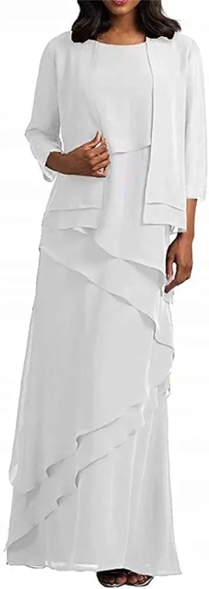 Ladies Bridal Ball Gown Wedding Chiffon Beaded Evening Dress White US2