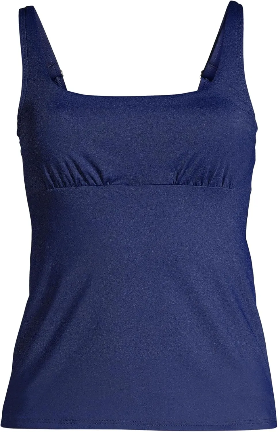 Lands' End Women's Square Neck Underwire Tankini Top Swimsuit Adjustable Straps