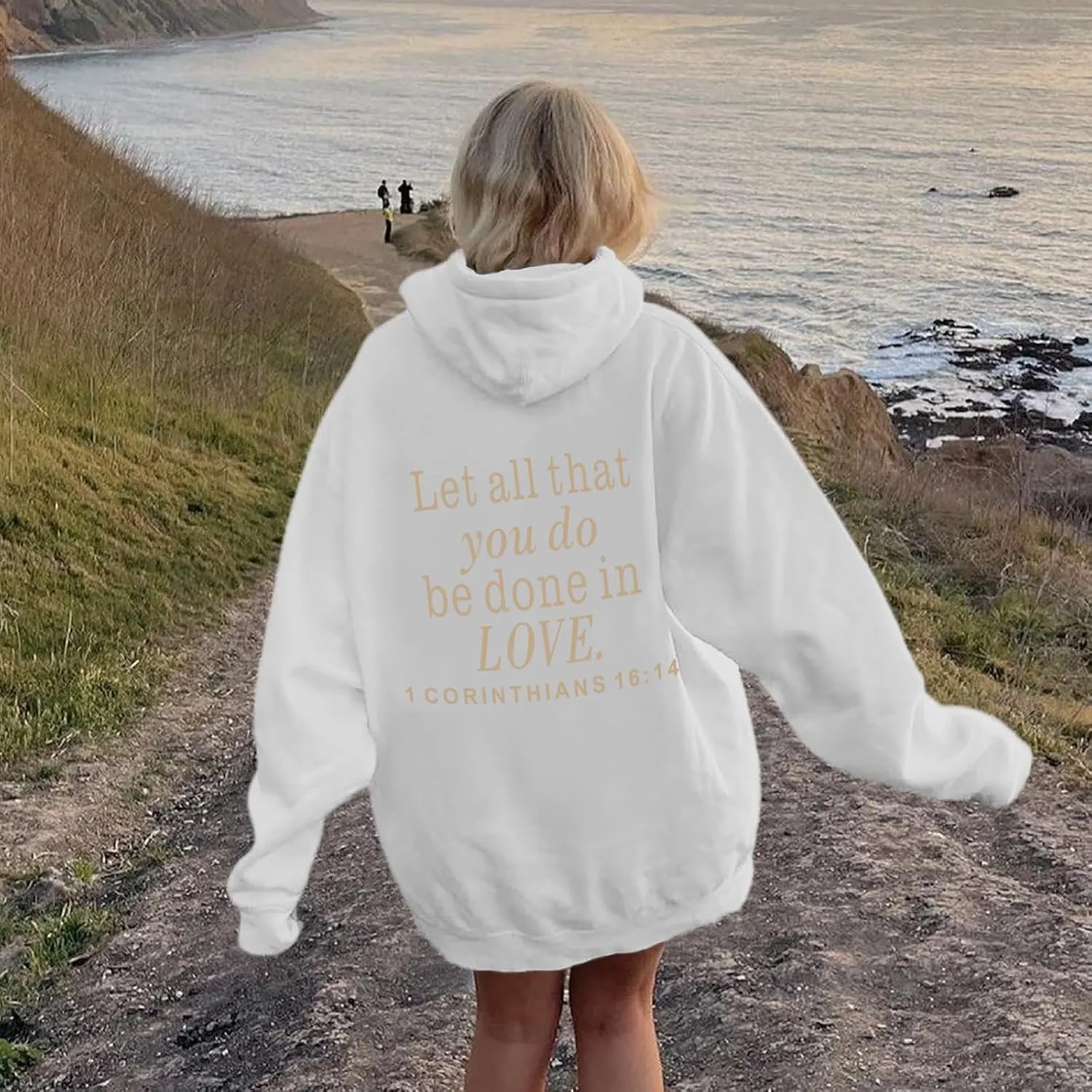 Let All That You Do Be Done in Love Hoodie for Women Christian Faith Sweatshirt Bible Verse Religious Pullover Tops