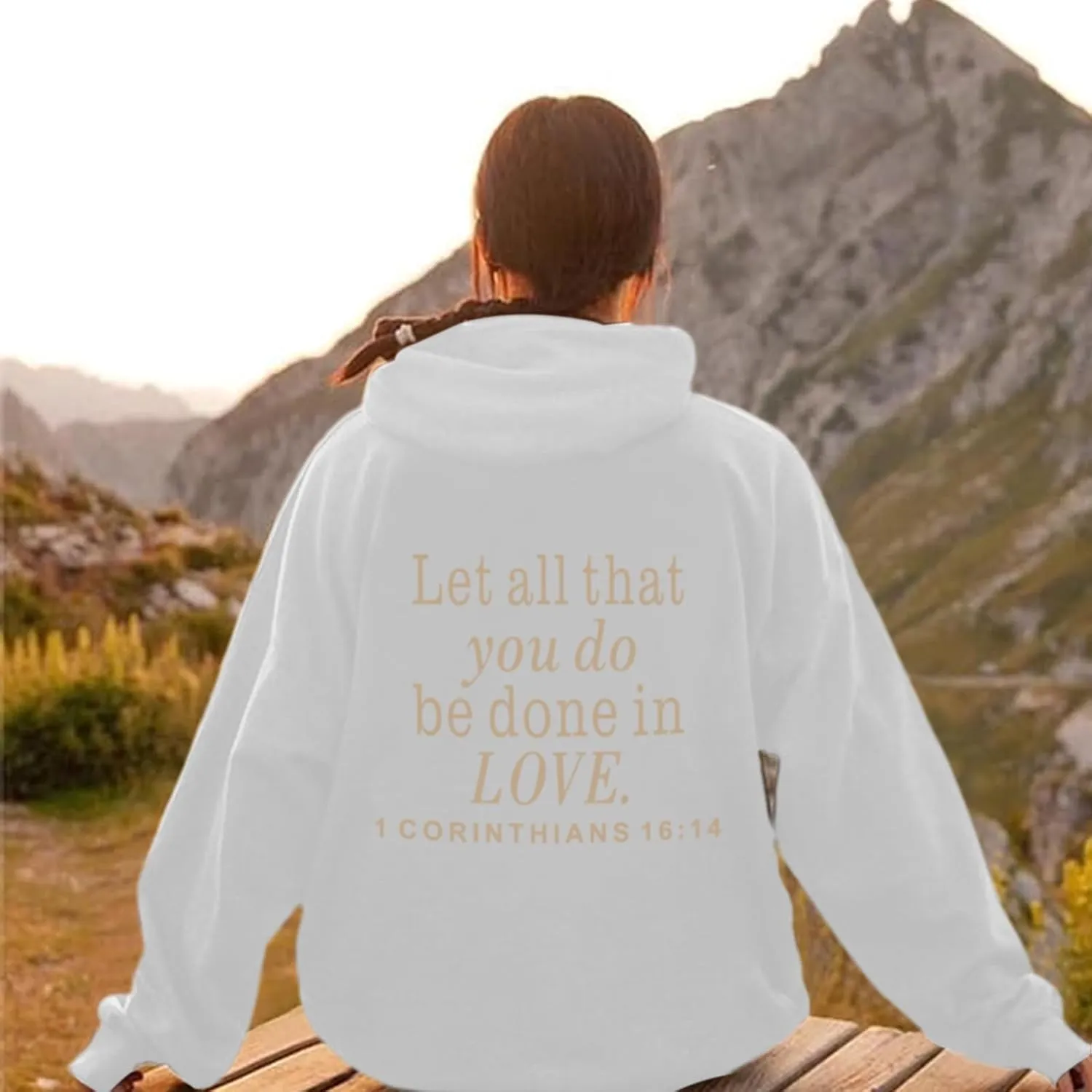 Let All That You Do Be Done in Love Hoodie for Women Christian Faith Sweatshirt Bible Verse Religious Pullover Tops