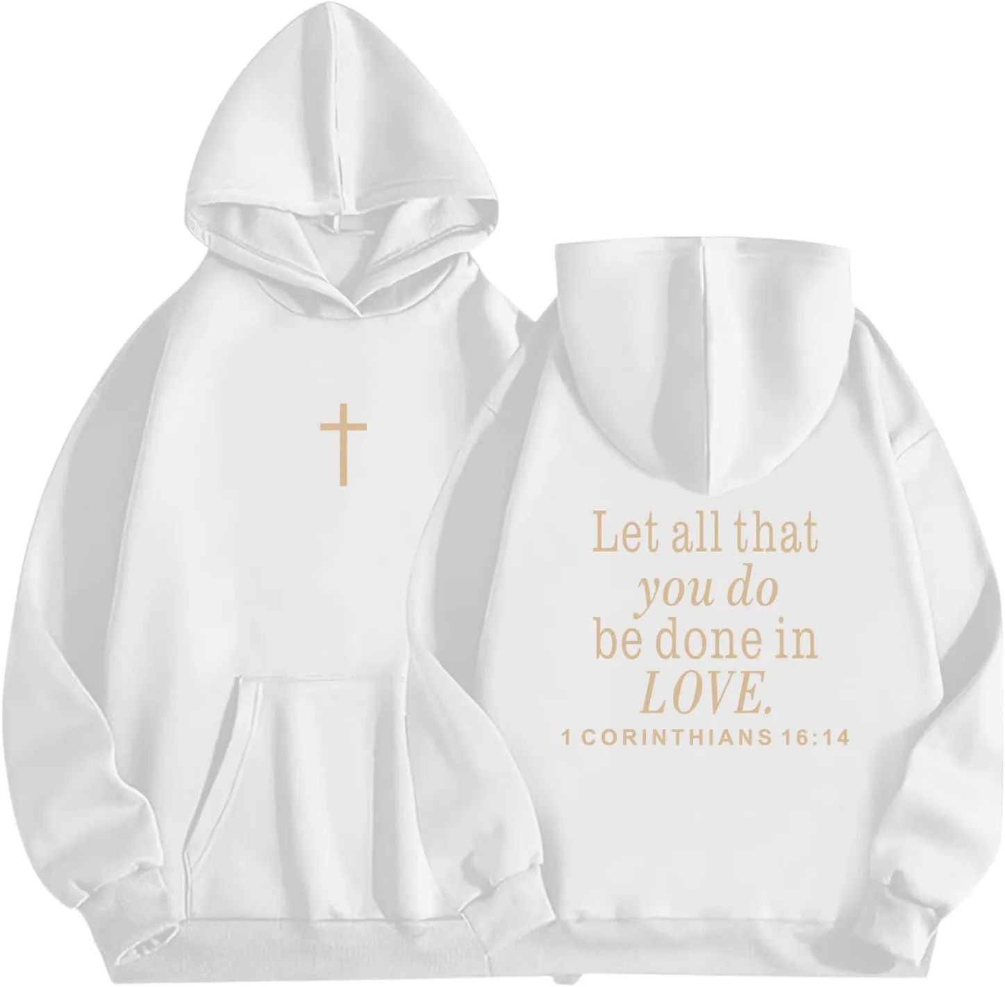 Let All That You Do Be Done in Love Hoodie for Women Christian Faith Sweatshirt Bible Verse Religious Pullover Tops