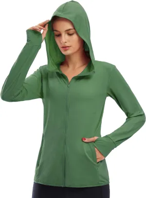 Libin Women's Sun Shirts Full Zip UPF 50  Sun Protection Hoodie Jacket Long Sleeve Hiking Outdoor Performance with Pockets