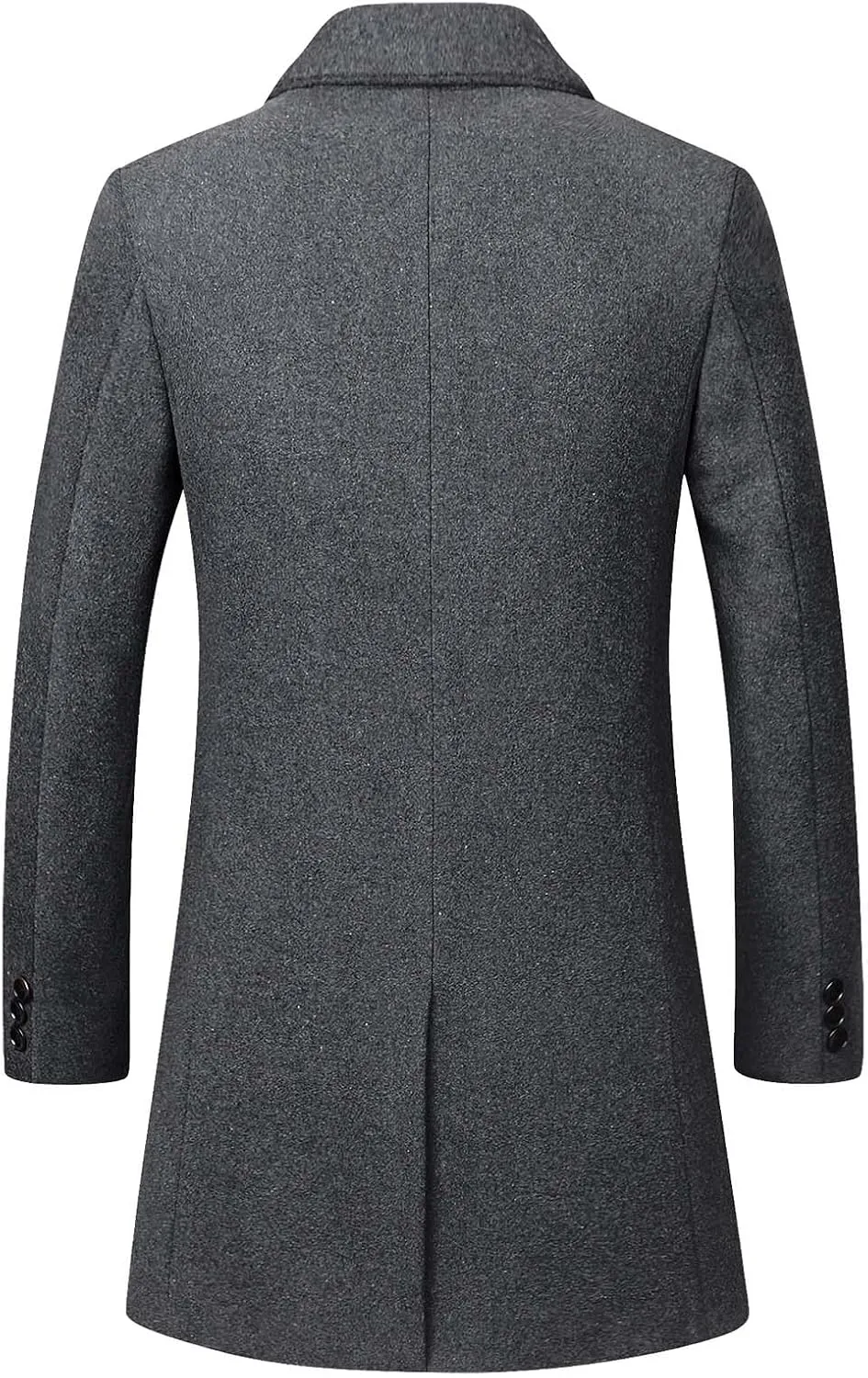 Litteking Men's Winter Coat Wool Trench Overcoat Casual Single Breasted Pea Top Jacket