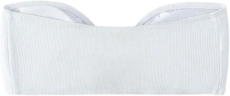 MakeMeChic Women's Bandeau Bikini Top Knot Front Strapless Swimsuit Bathing Tops