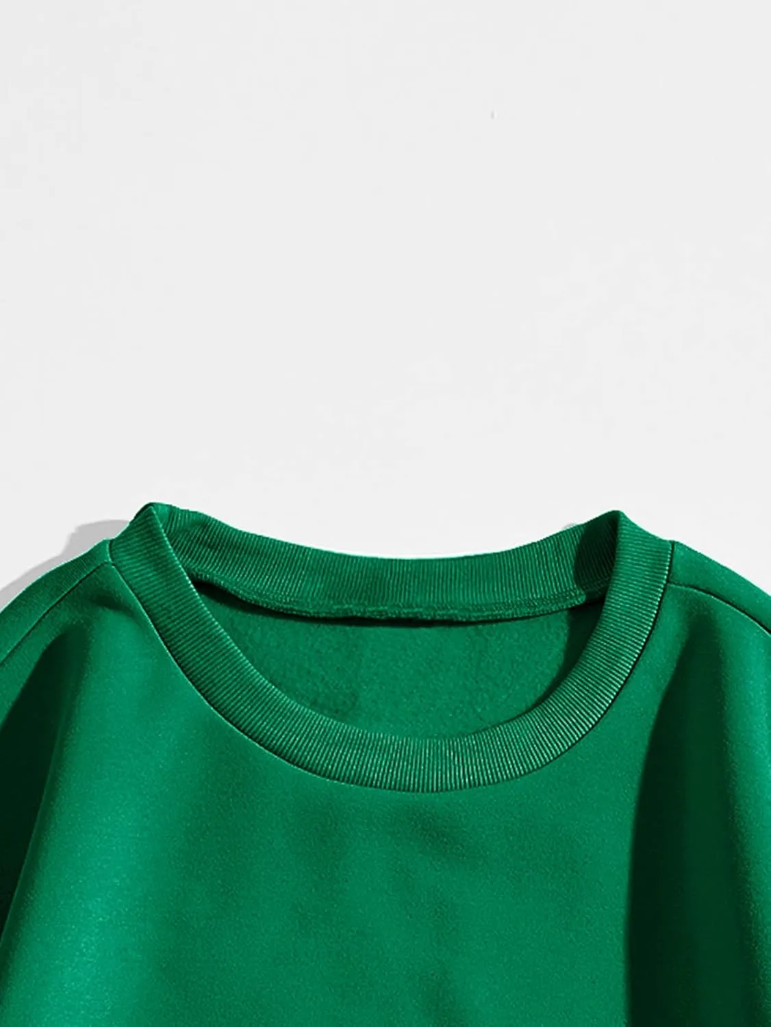 MakeMeChic Women's Casual Cute Oversized Long Sleeve Round Crew Neck Sweatshirt Pullover Top
