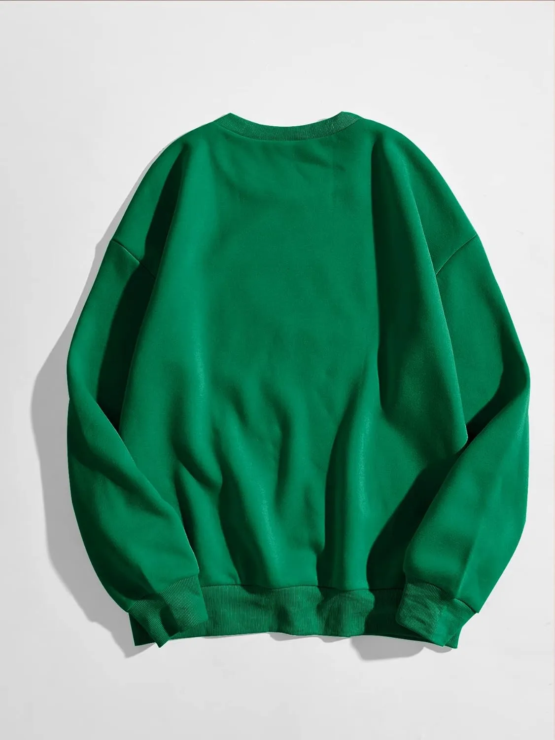 MakeMeChic Women's Casual Cute Oversized Long Sleeve Round Crew Neck Sweatshirt Pullover Top