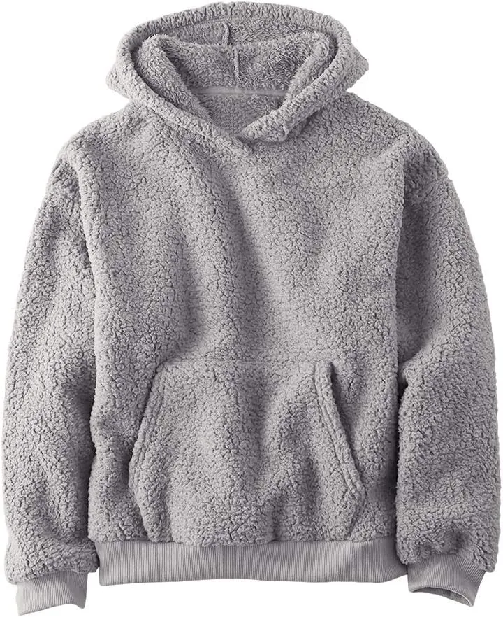 Makkrom Boys Girls Sherpa Hoodies Fleece Hoodie Pullover Outfits for Kids