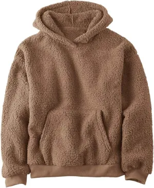 Makkrom Boys Girls Sherpa Hoodies Fleece Hoodie Pullover Outfits for Kids