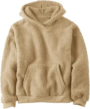 Makkrom Boys Girls Sherpa Hoodies Fleece Hoodie Pullover Outfits for Kids