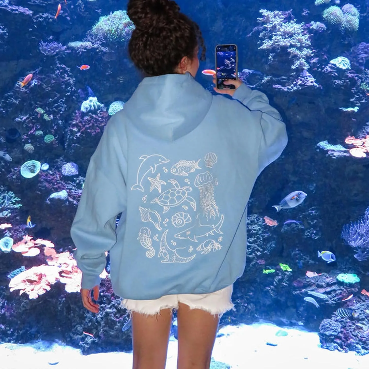 Meiweileya Hoodies for Teen Girls Y2k Womens Palm Puff Flower Graphic Print Sweatshirt Cute Aesthetic Oversized Jackets
