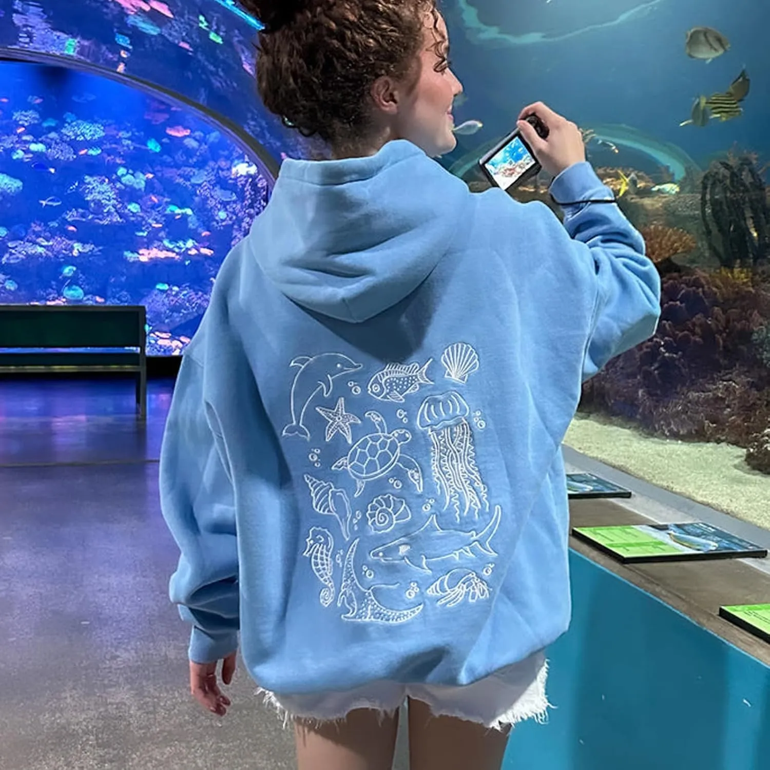 Meiweileya Hoodies for Teen Girls Y2k Womens Palm Puff Flower Graphic Print Sweatshirt Cute Aesthetic Oversized Jackets