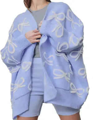 Meiweileya Womens Oversized Cardigan Sweaters Bow Printed Button Down Y2k V Neck Loose Long Sleeve Knit Coat