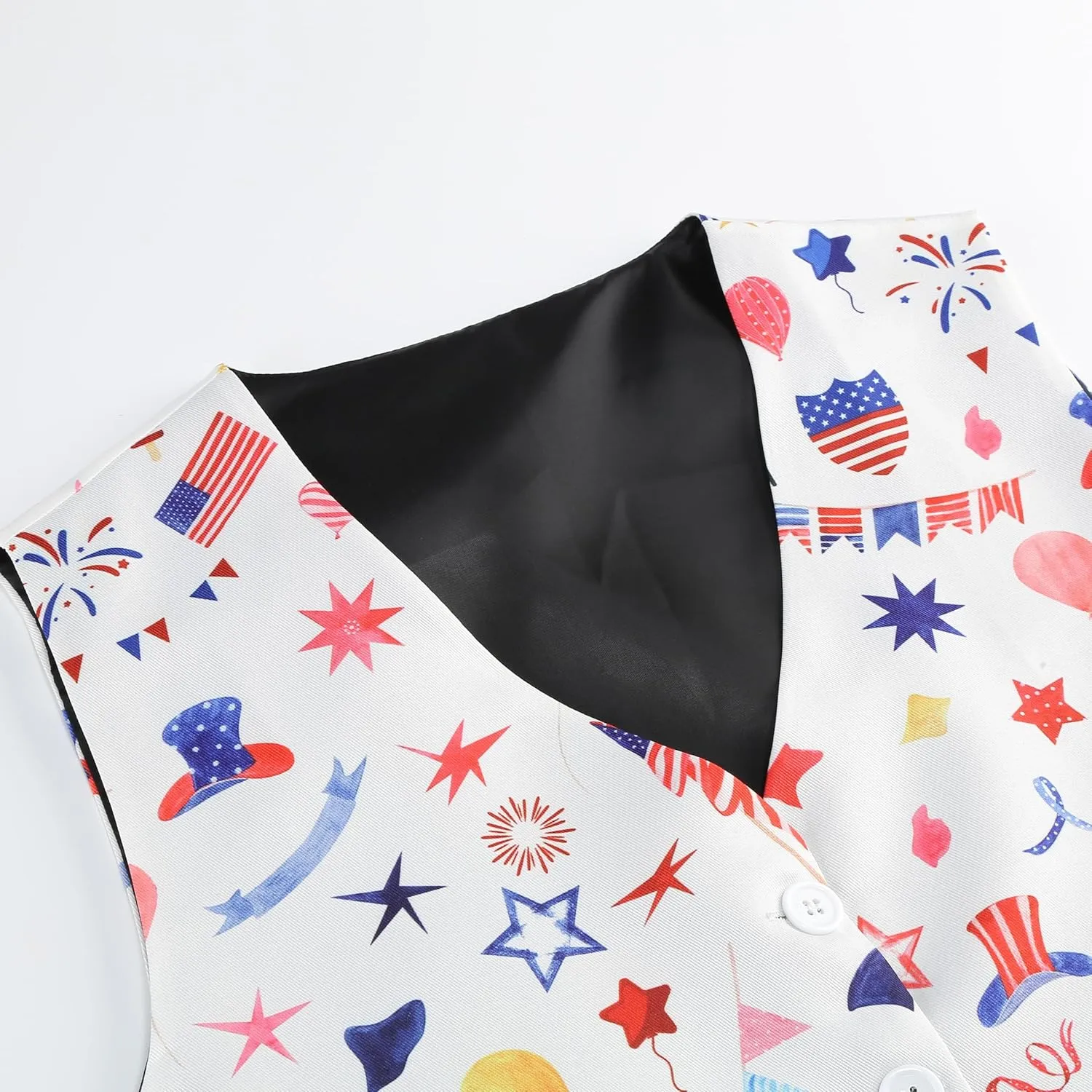 Men 4th of July Independence Day Vest Patriotic Top American Flag Suit Vest