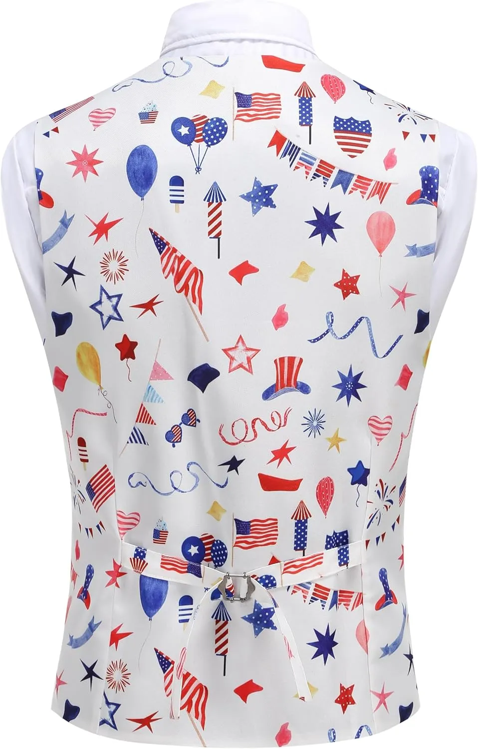 Men 4th of July Independence Day Vest Patriotic Top American Flag Suit Vest