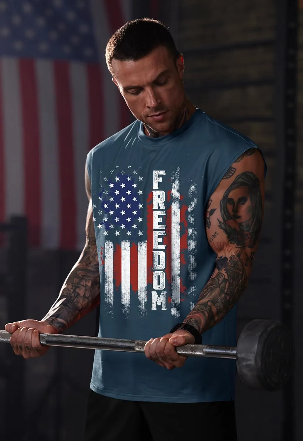 Men Graphic Muscle Tank Top Gym Workout Summer Casual Sleeveless Shirts (S-XXL)