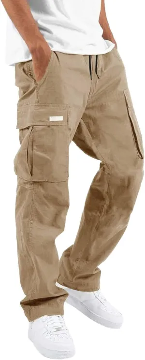 Men Pants Casual Fashion Jogger Active Wear Sweatpants Straight Leg Cargo Combat Pant