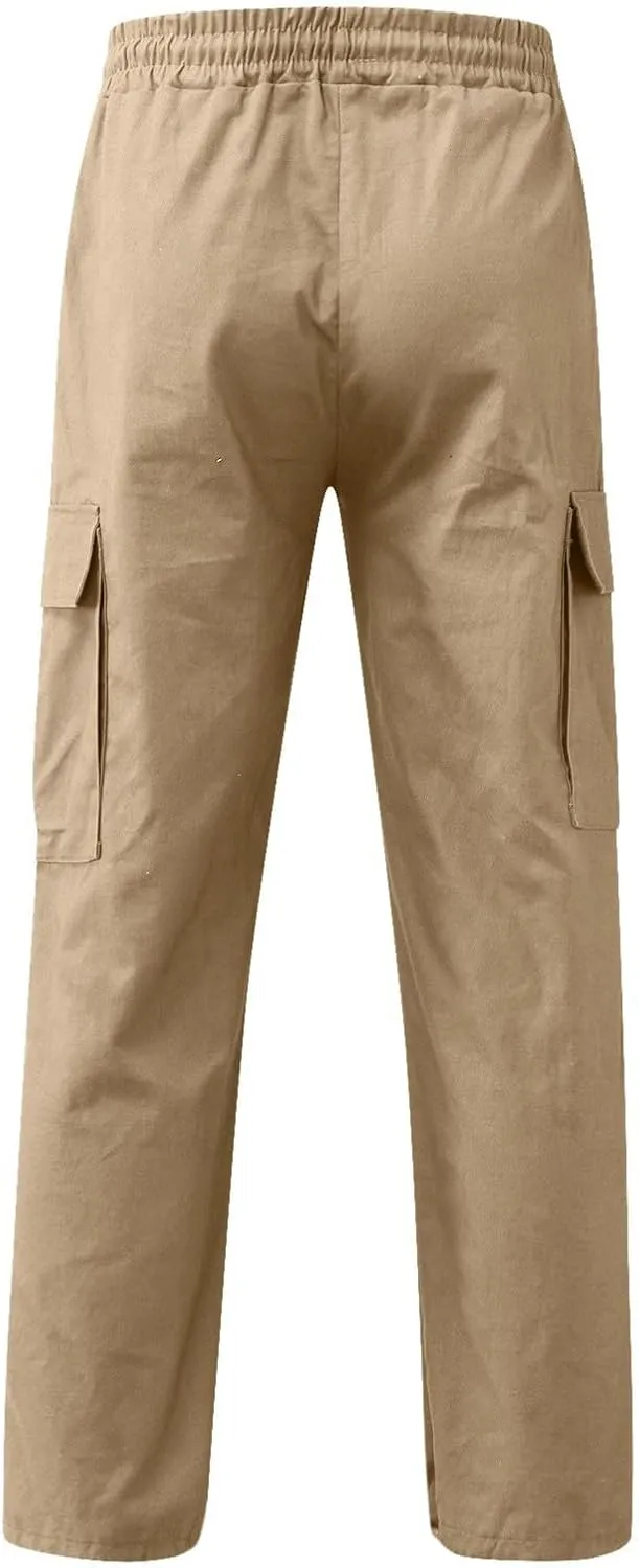 Men Pants Casual Fashion Jogger Active Wear Sweatpants Straight Leg Cargo Combat Pant