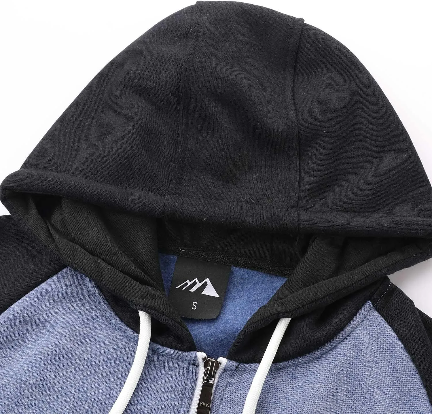 Men's Full Zip Fleece Hoodie zippered Color Block hooded slim Fit Long Sleeve Lightweight Sweatshirt