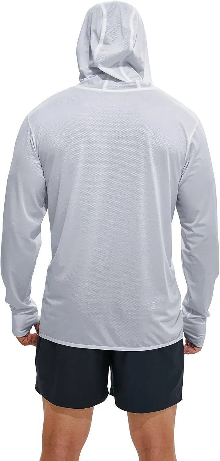 Men's Full Zip UPF 50  Sun Protection Hoodie Long Sleeve Shirts with Pockets Light Jacket Lightweight Hoodies for Men