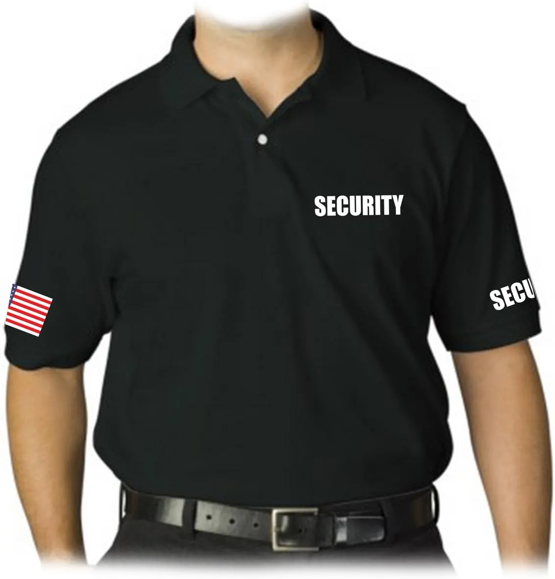 Men's Security Polo Shirt with American Flag