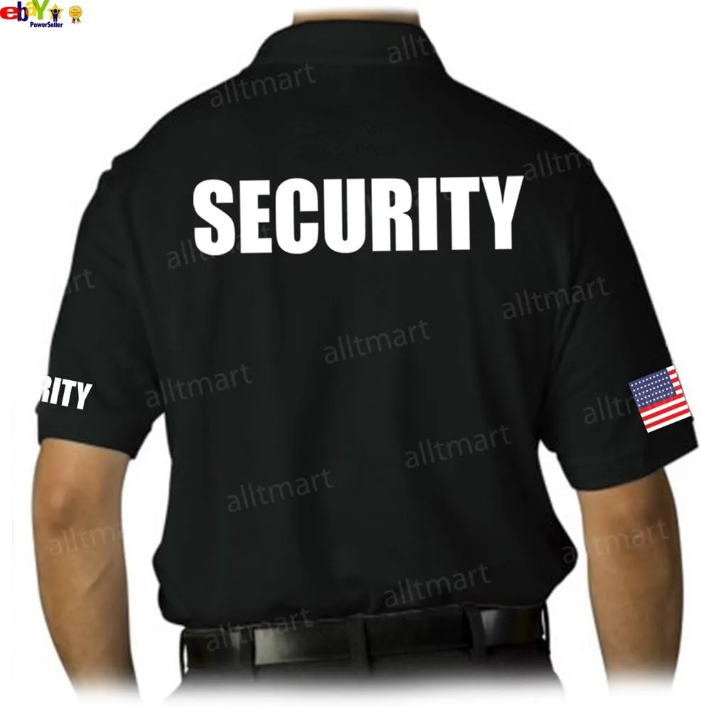 Men's Security Polo Shirt with American Flag