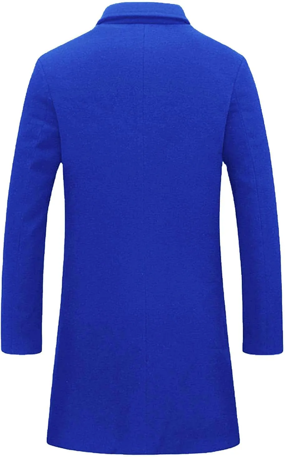 Men's Trench Coat Slim Fit Notch Lapel Single Breasted Top Coat Winter Warm Cotton Business Long Jacket Overcoat