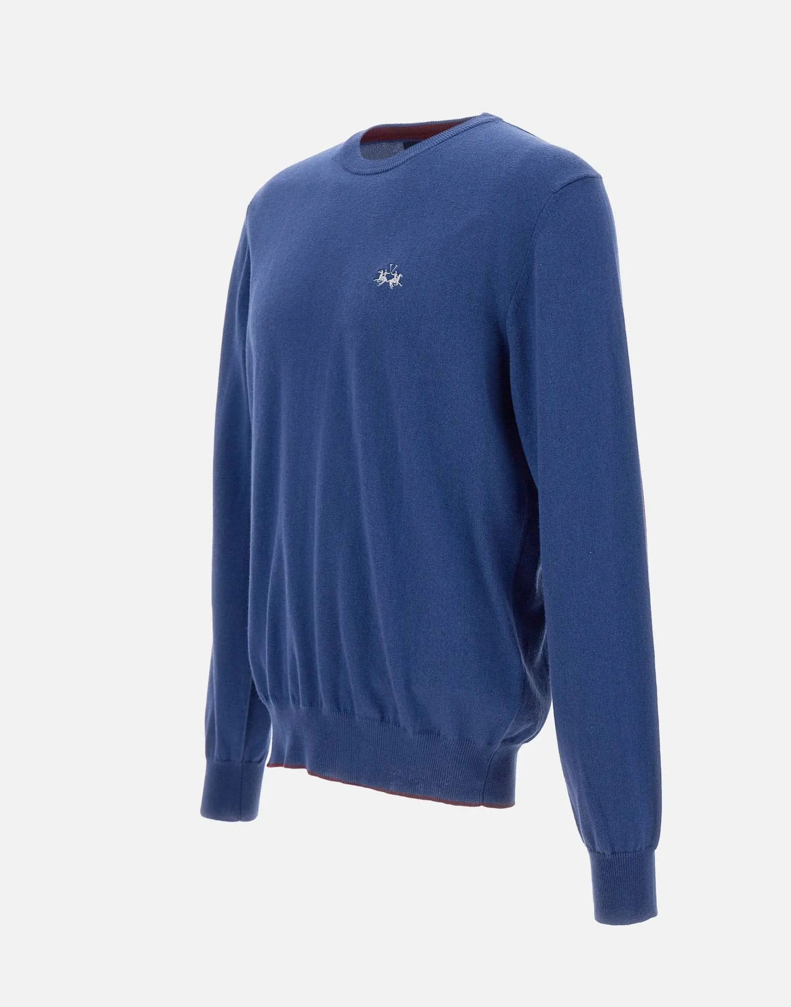 Men's Wool and Cotton Sweater in Deep Blue
