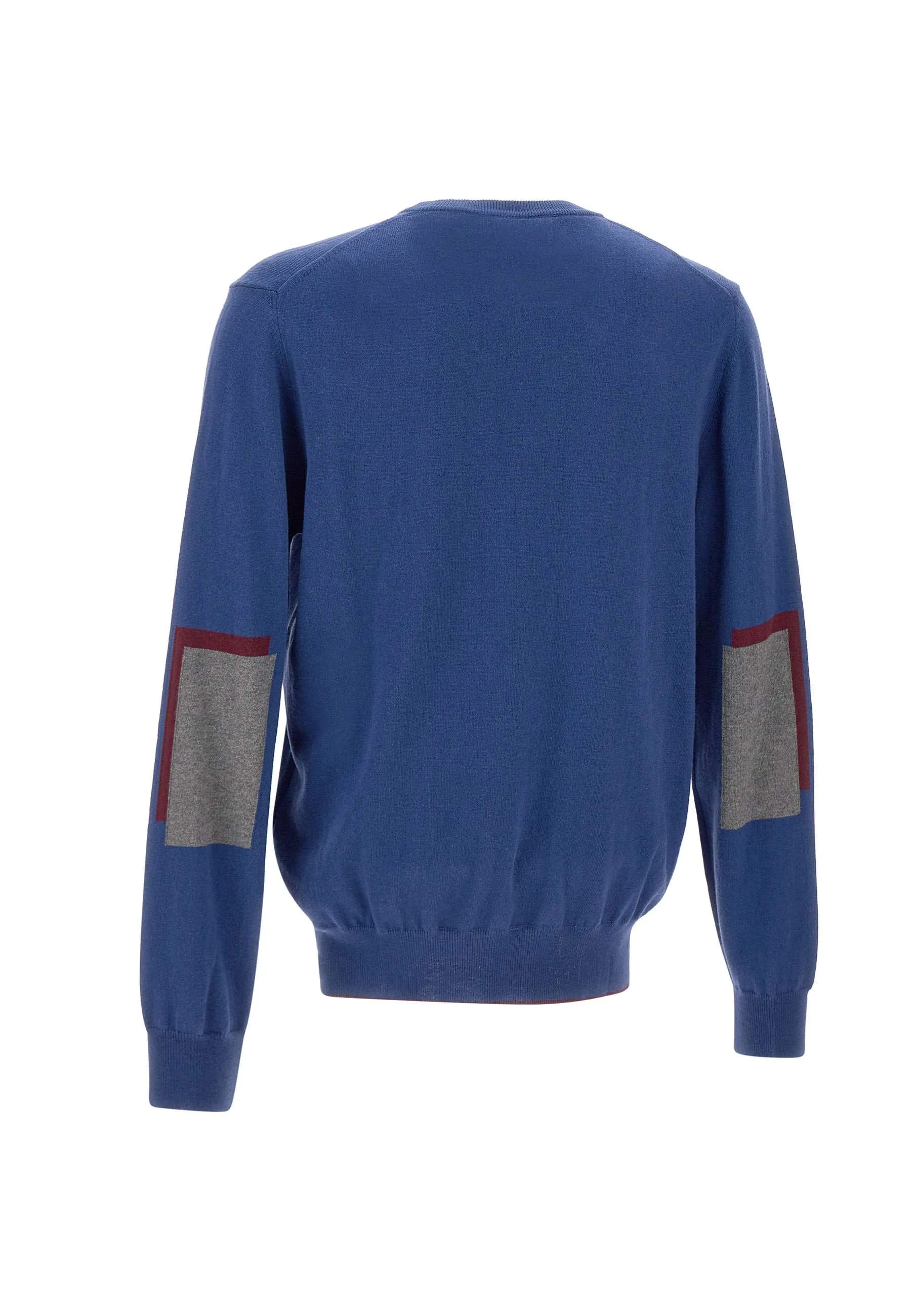Men's Wool and Cotton Sweater in Deep Blue