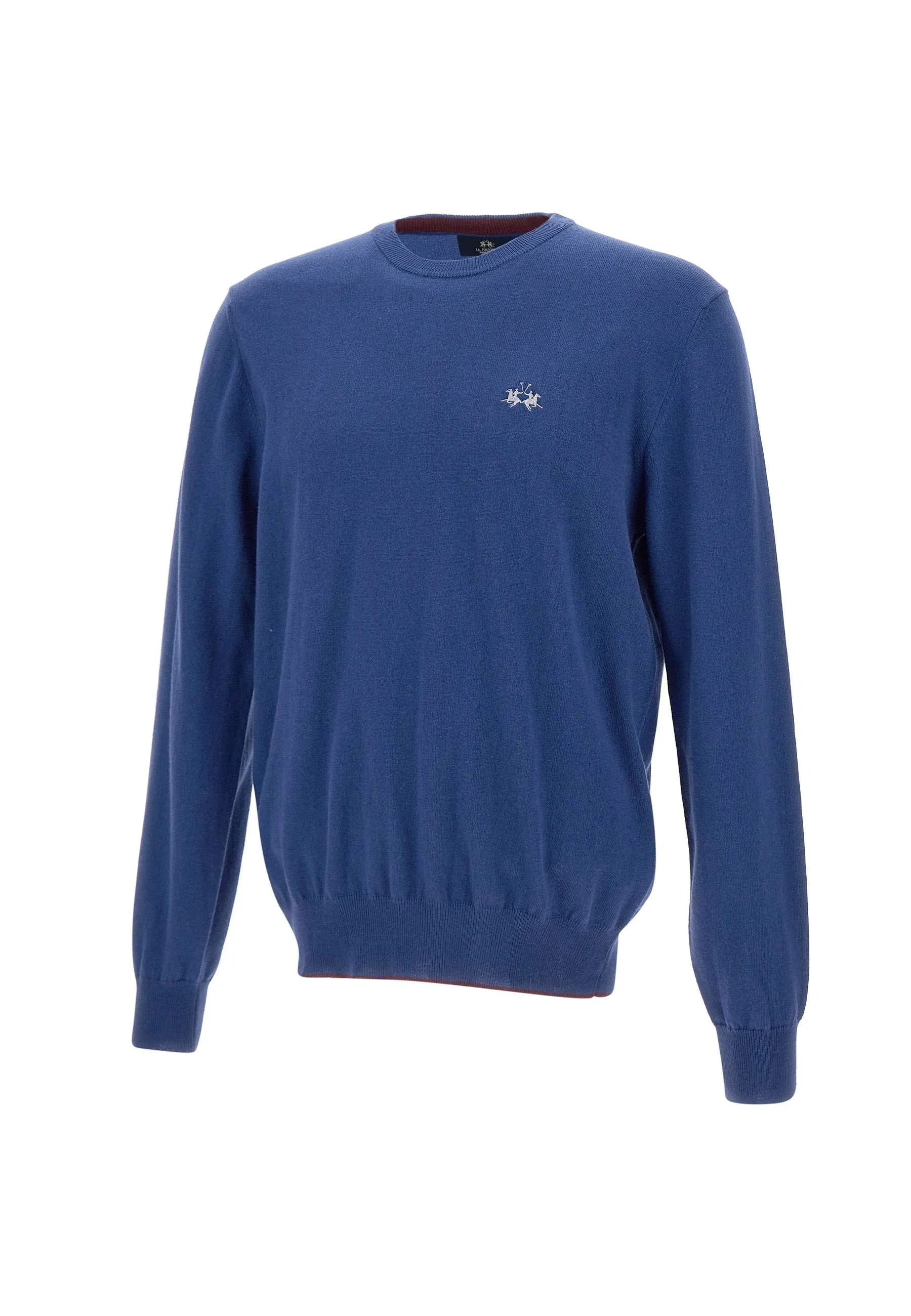 Men's Wool and Cotton Sweater in Deep Blue