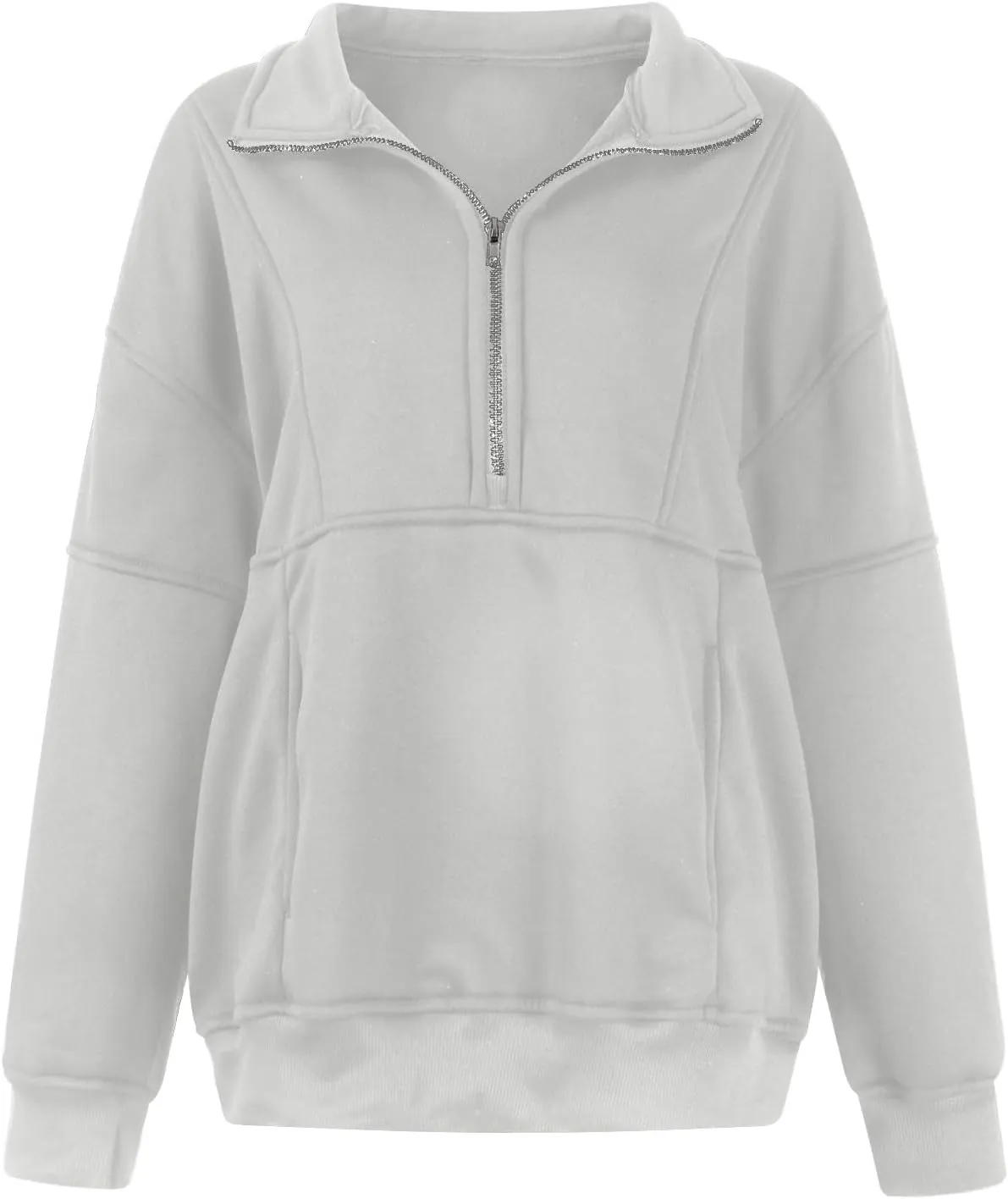 midelxp Half Zip Sweatshirt Women Fleece Oversized Hoodies Trendy Long Sleeve Quarter Zip Pullover Thumb Hole Winter Clothes