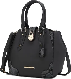 MKF Collection Satchel Bag for Womens, Vegan Leather Crossbody Handbag Top-Handle Purse