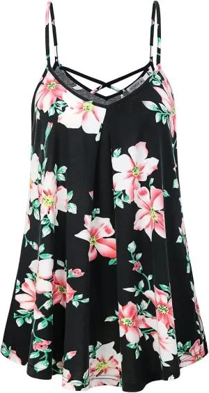 MOQIVGI Womens Summer Spaghetti Strap Tank Top Casual Flowy Camisoles