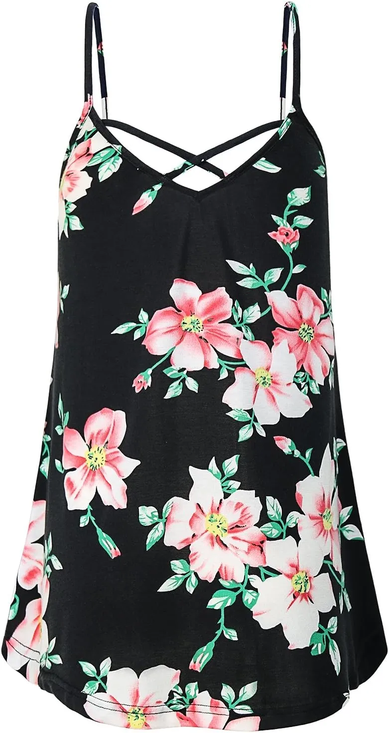 MOQIVGI Womens Summer Spaghetti Strap Tank Top Casual Flowy Camisoles