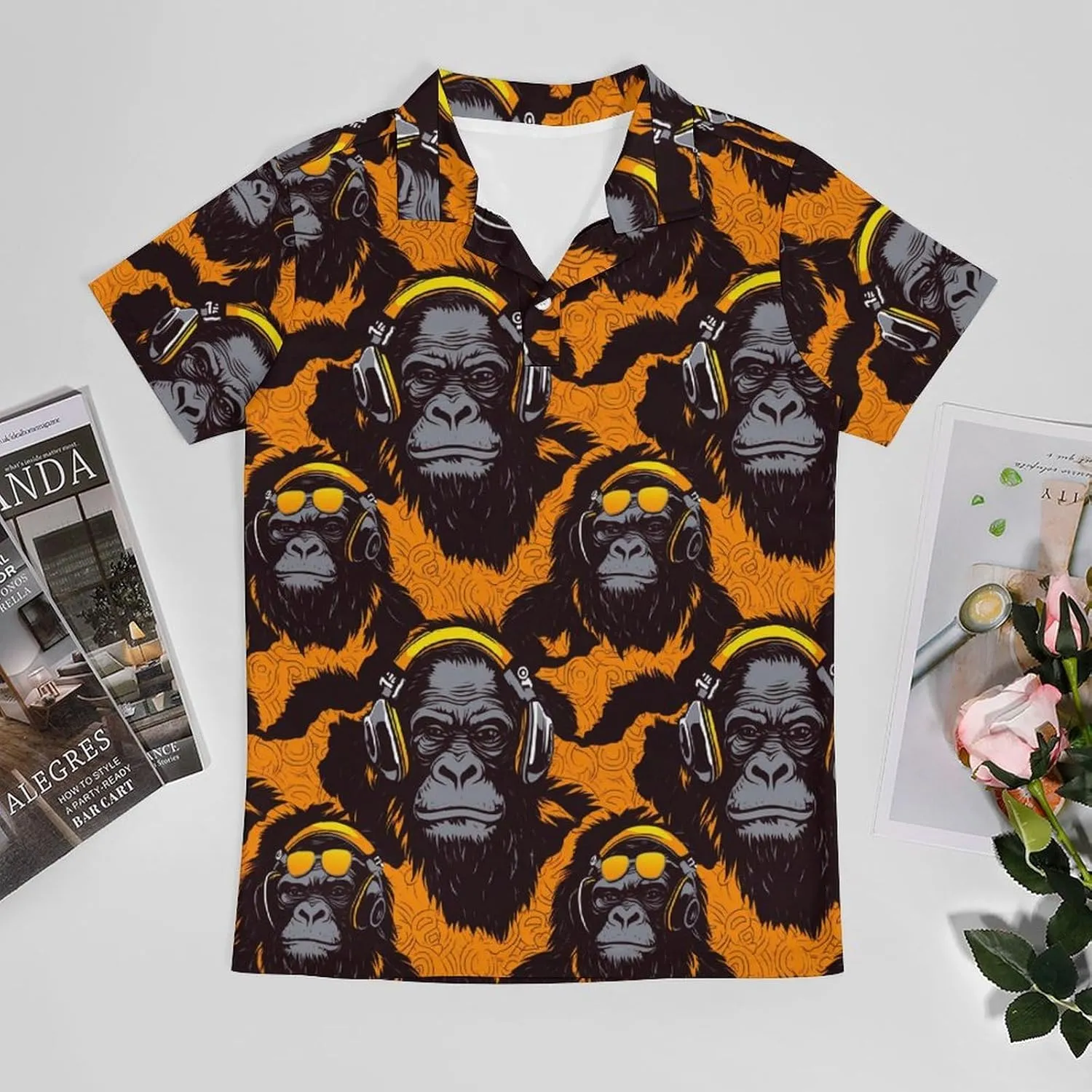 Music Gorilla Men's Polo Shirt Short Sleeve Casual Athletic Quick Dry Golf T-Shirts
