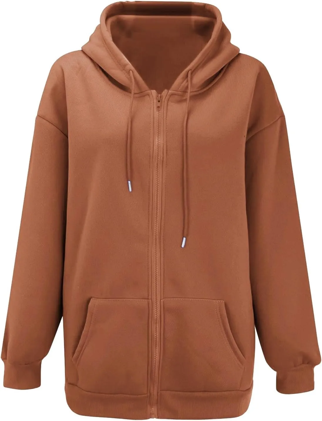 Muyise Women's Oversized Zip Up Hoodie Trendy Fall Outfits Casual Long Sleeve Drawstring Baggy Streetwear with Pockets